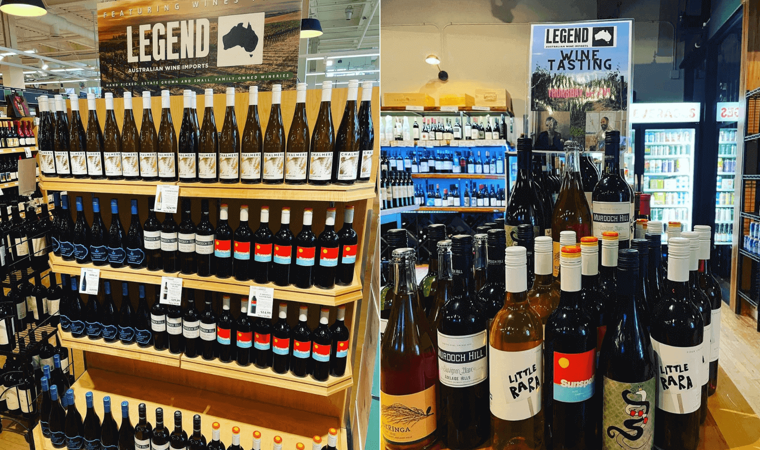 Legend Australian Wine Imports on display