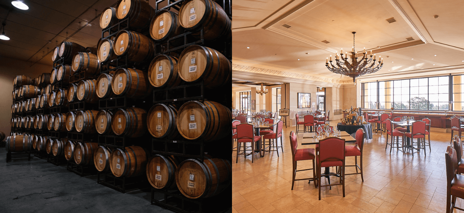 Domaine Serene's cellar and main tasting room in Oregon.