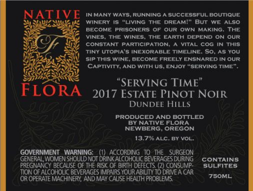 Logo for: 2017 Serving Time Pinot Noir