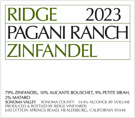 Logo for: Pagani Ranch Zinfandel