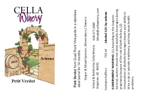 Logo for: Cella Winery Petit Verdot 2023