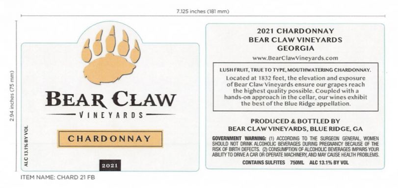 Logo for: Bear Claw Chardonnay