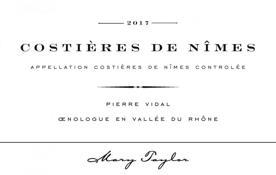 Photo for: Mary Taylor Wines - Pierre Vidal - Costieres de Nimes
