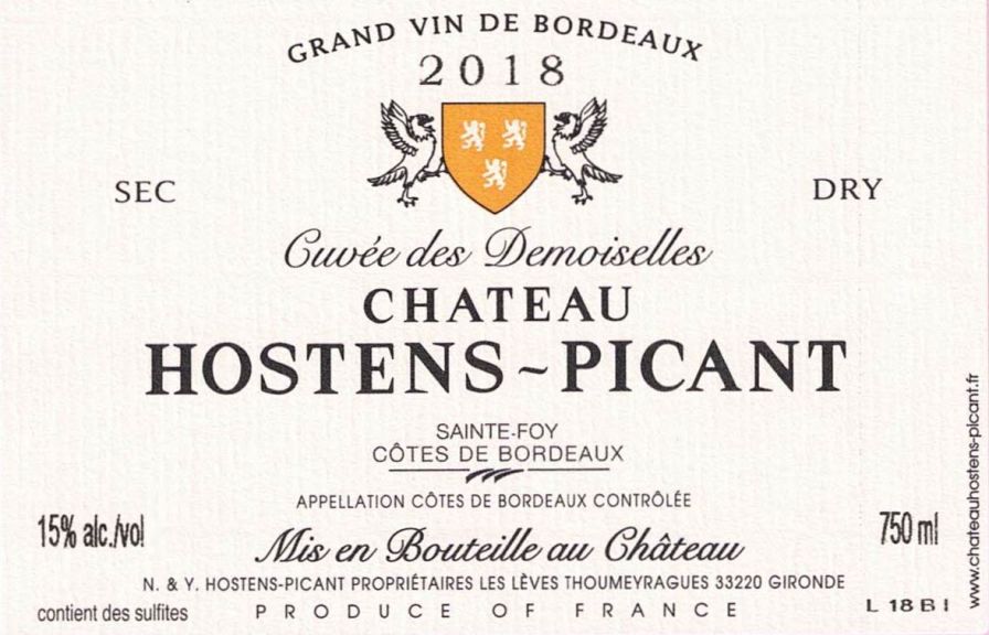 Photo for: Château Hostens-Picant Cuvée des Demoiselles