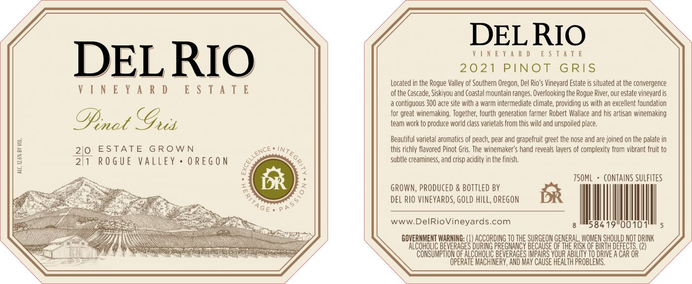 Photo for: Del Rio Vineyard Estate Pinot Gris