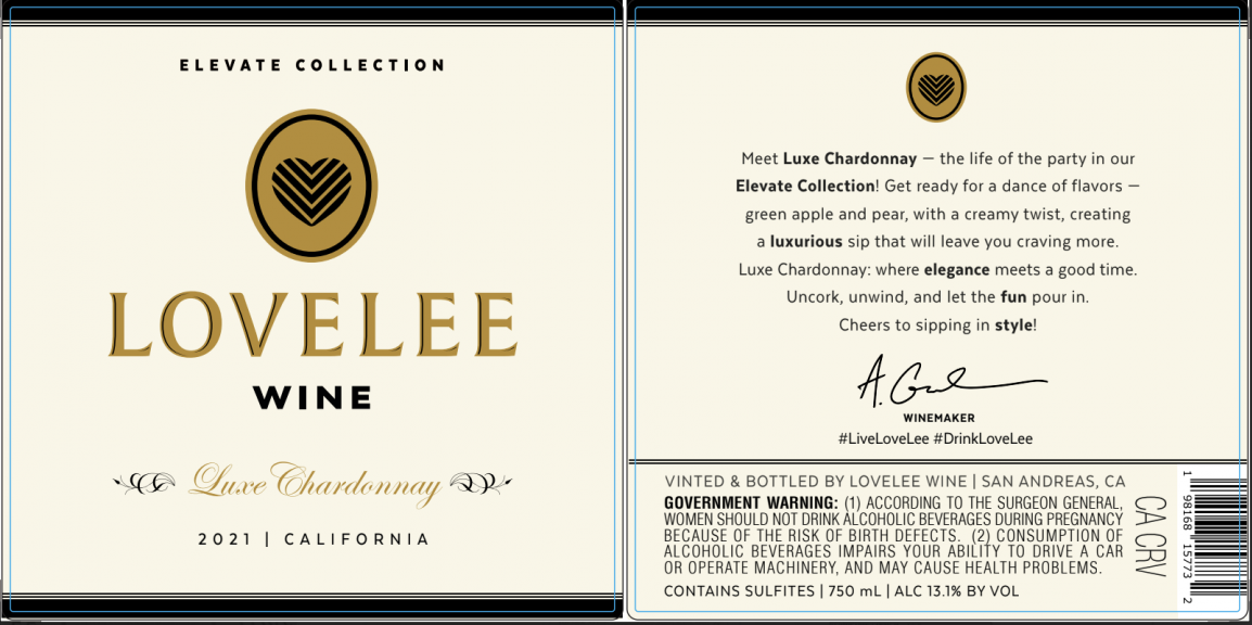Photo for: LoveLee Wine Luxe Chardonnay