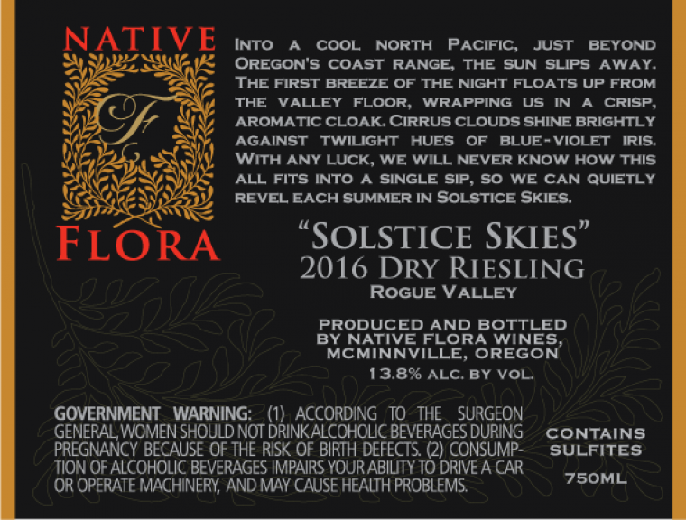 Photo for: 2016 Solstice Skies Dry Riesling